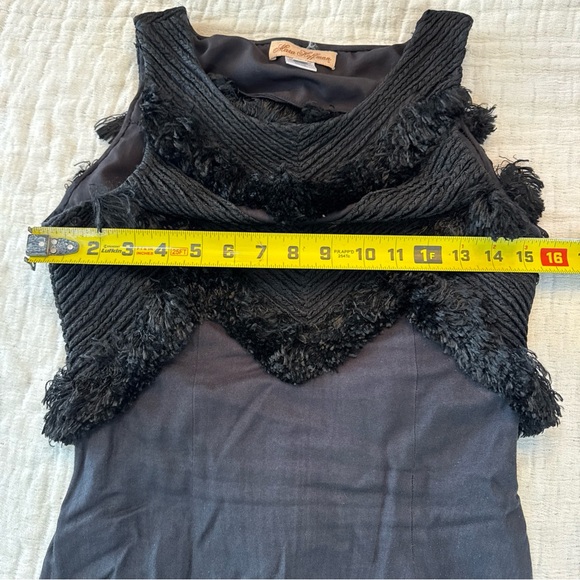 Vintage Mara Hoffman Mini Dress Women's 2 Black Fringe Open Back Revolve - Picture 9 of 12